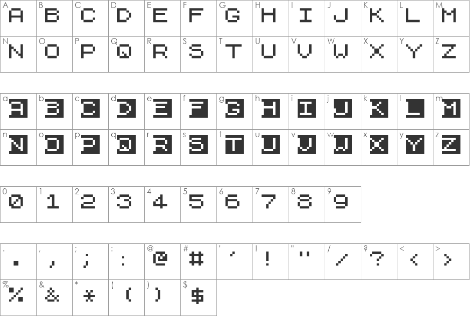 ZX-Spectrum font character map preview