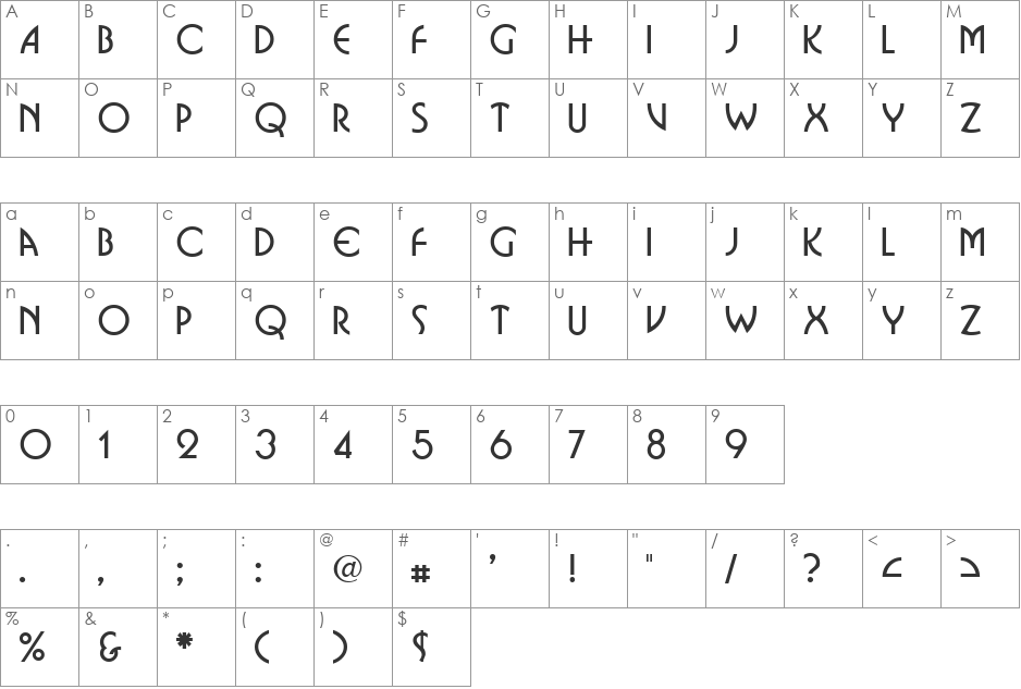 Zymurgy font character map preview