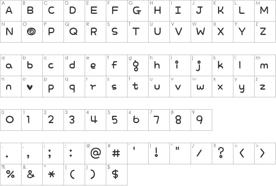 .PhonepadTwo font character map preview