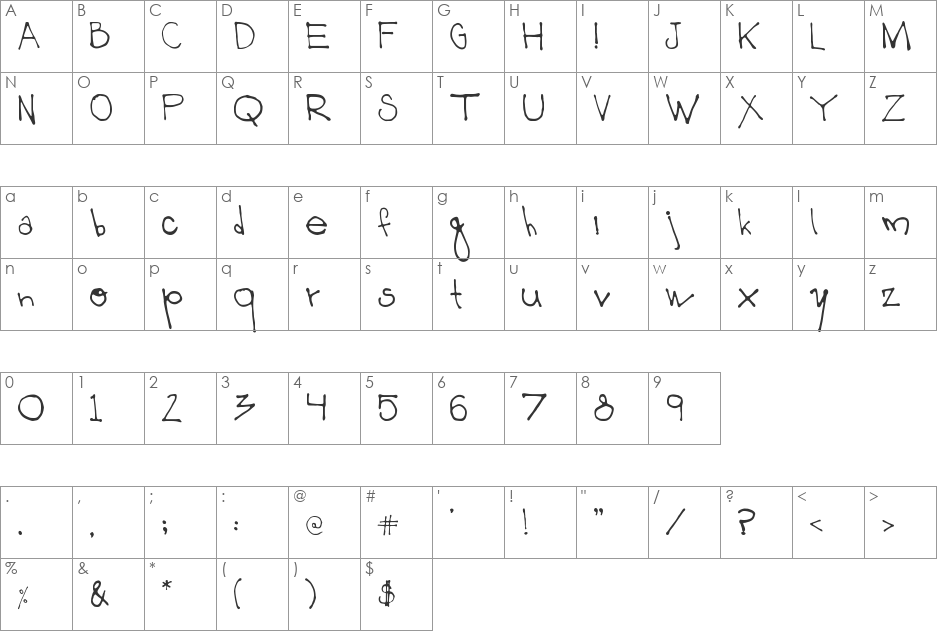 003 Mikey font character map preview
