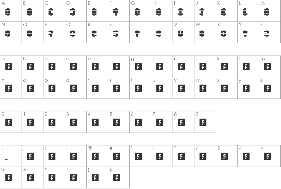 00ne A very special alienation font character map preview