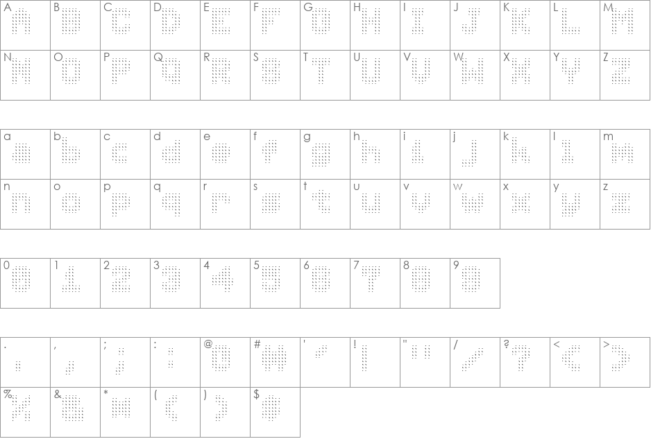 00ne C64 Neurovibration font character map preview