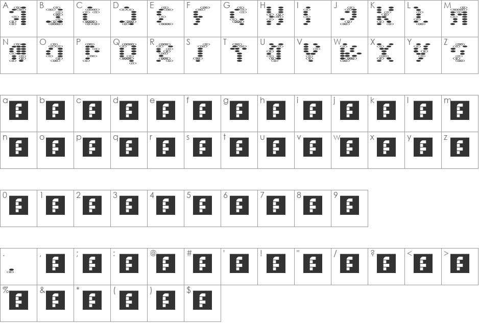 00ne Constant Neurone (for Ssaamm) font character map preview