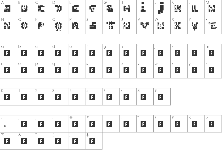 00ne Dopamine font character map preview