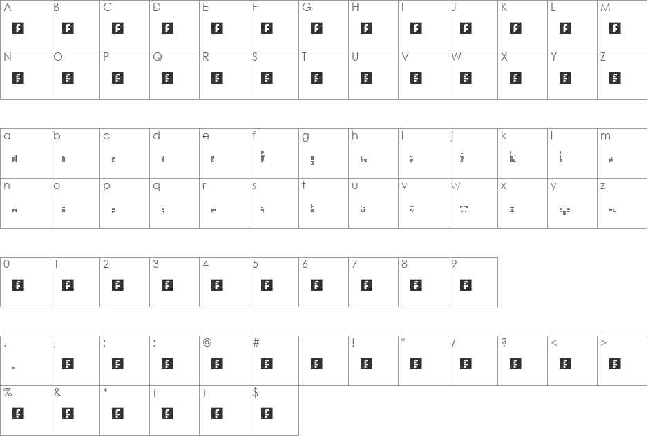 00ne Exagg Dotted (for Thalamic) font character map preview