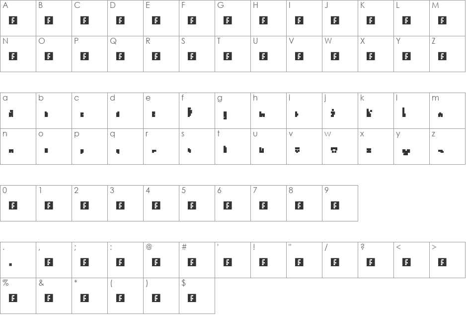 00ne Fat Exagg font character map preview