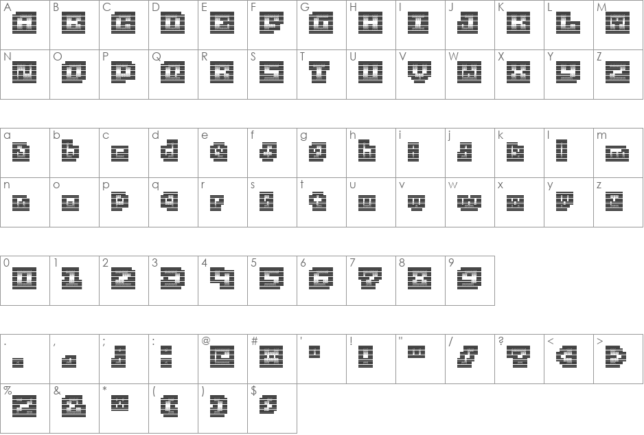 00ne Metal'd Remix (for Raiu) font character map preview