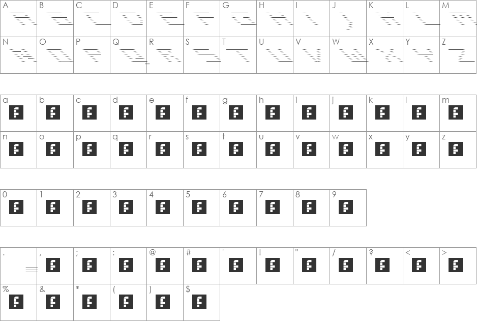 00ne New Slanx font character map preview