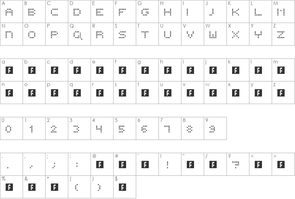 00ne Tomhoric 70s font character map preview