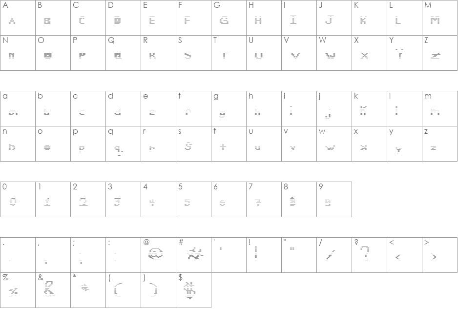 00ne Ugly Remix (for rexy19456) font character map preview