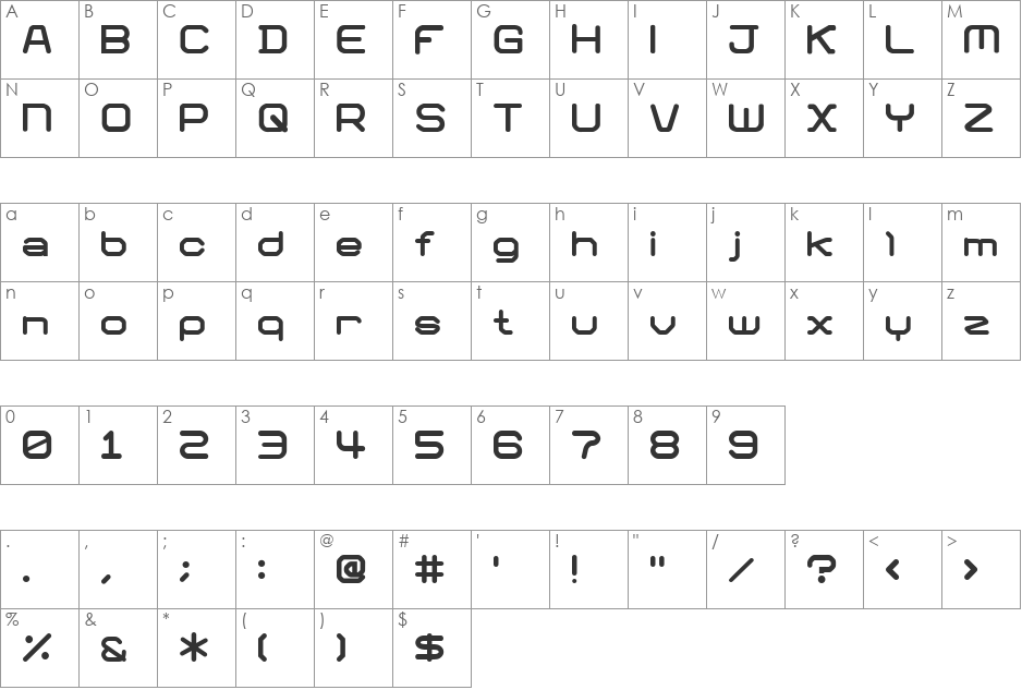 01 DigitGraphics font character map preview