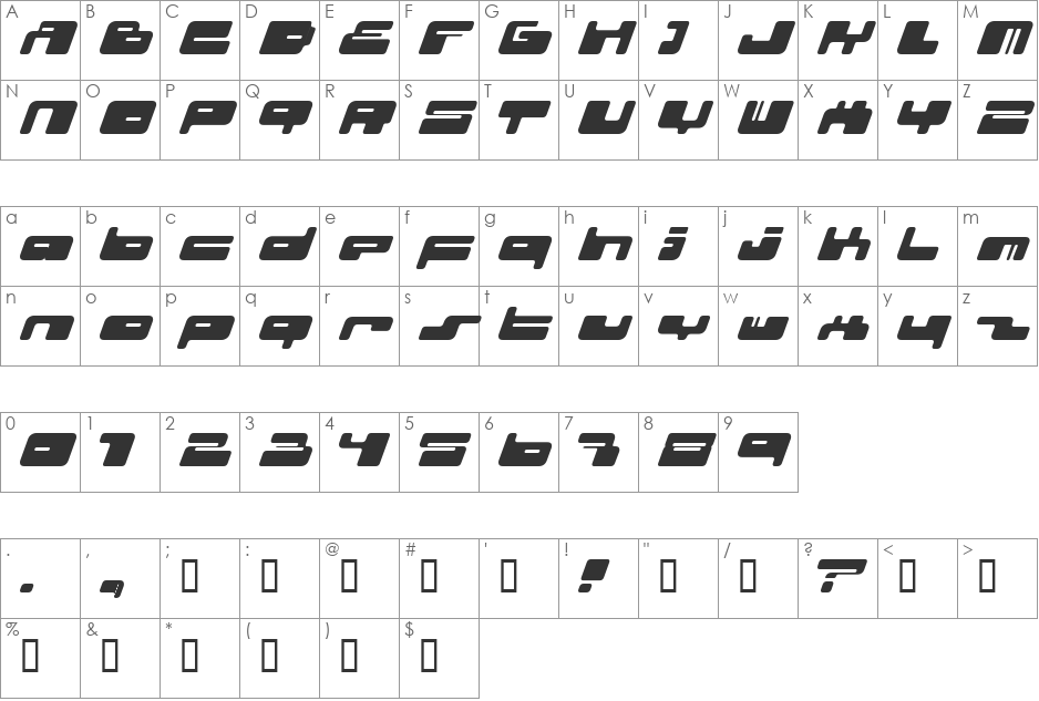 02.10ital font character map preview