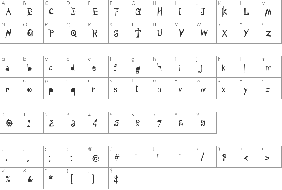 05_ZZ Death Note 1.0 font character map preview