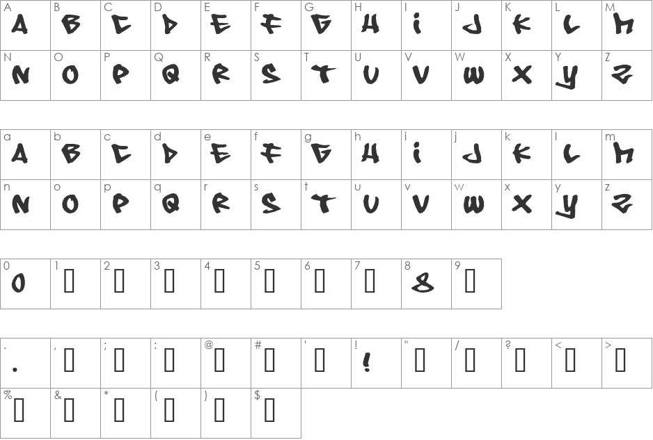08 Underground font character map preview