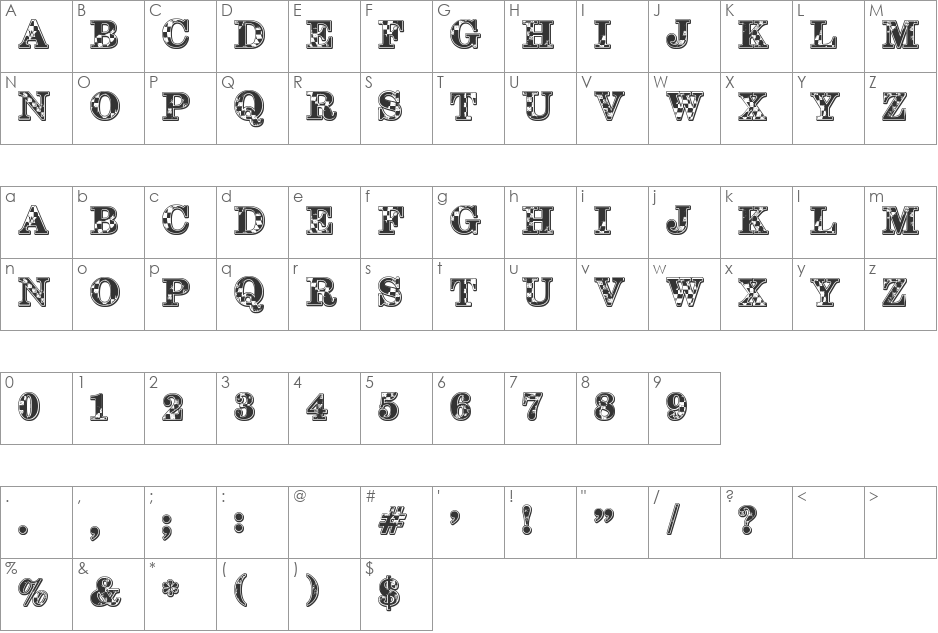 1-2-3 GO! font character map preview