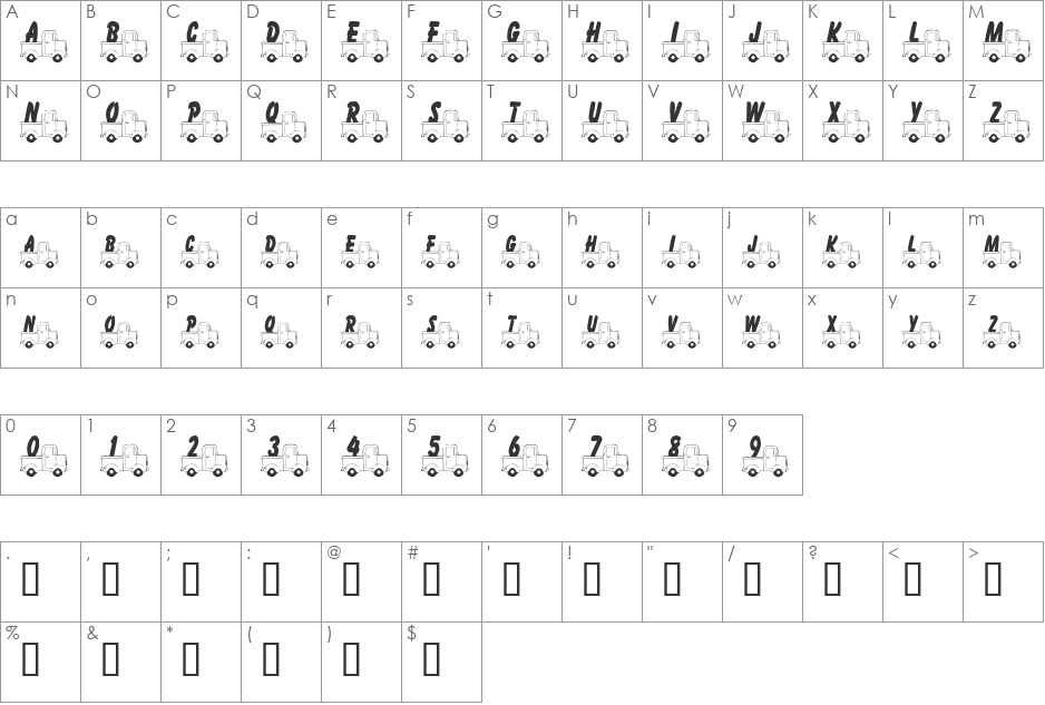 101 Lil Mikes Pup font character map preview