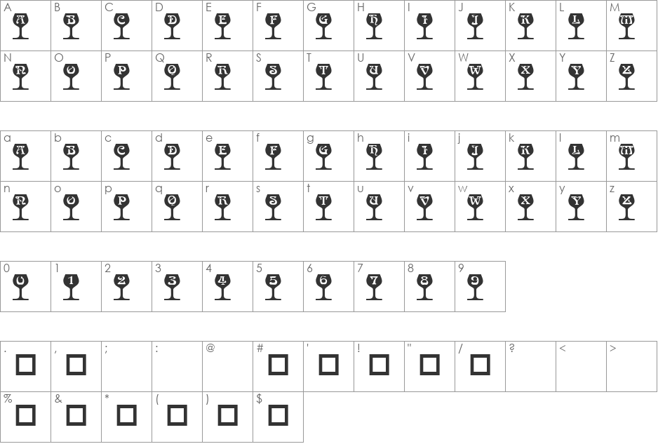 101! Chalice font character map preview