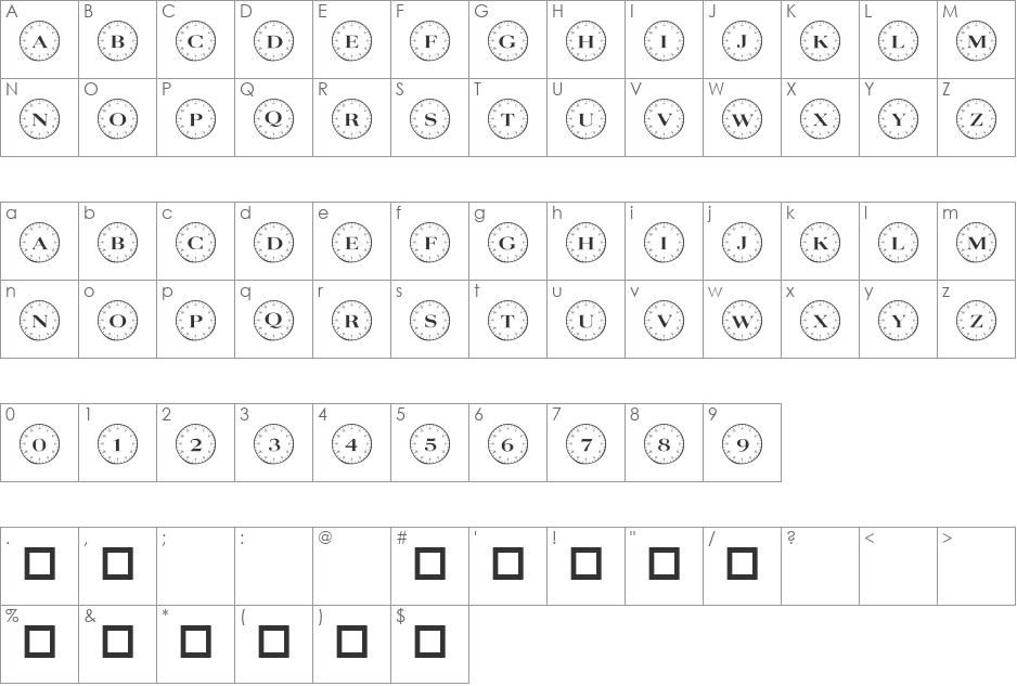 101! Compass font character map preview