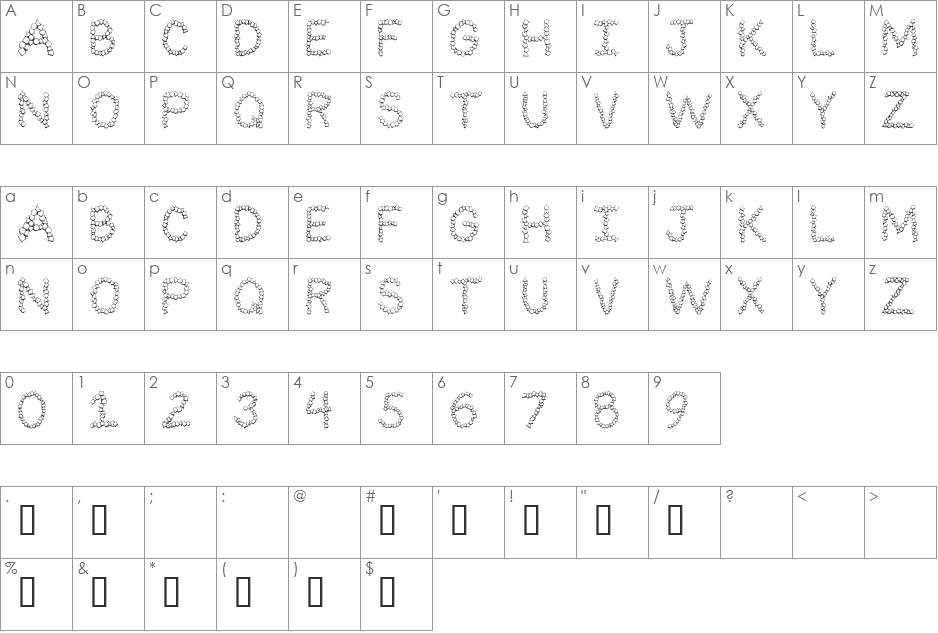 101! Confetti LetterZ font character map preview