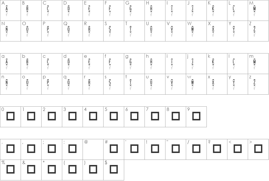 101! Dad's KeyZ font character map preview