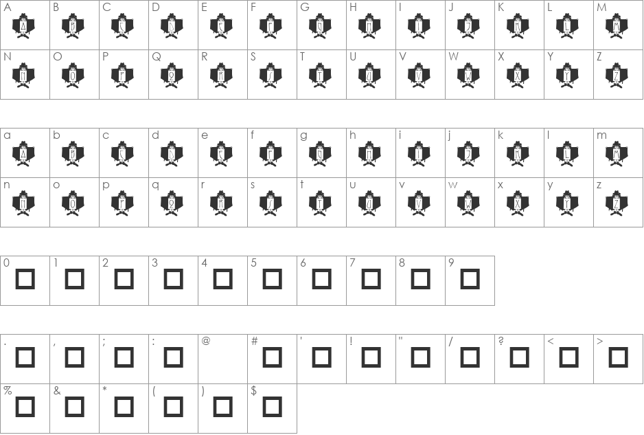 101! Flash! Session font character map preview