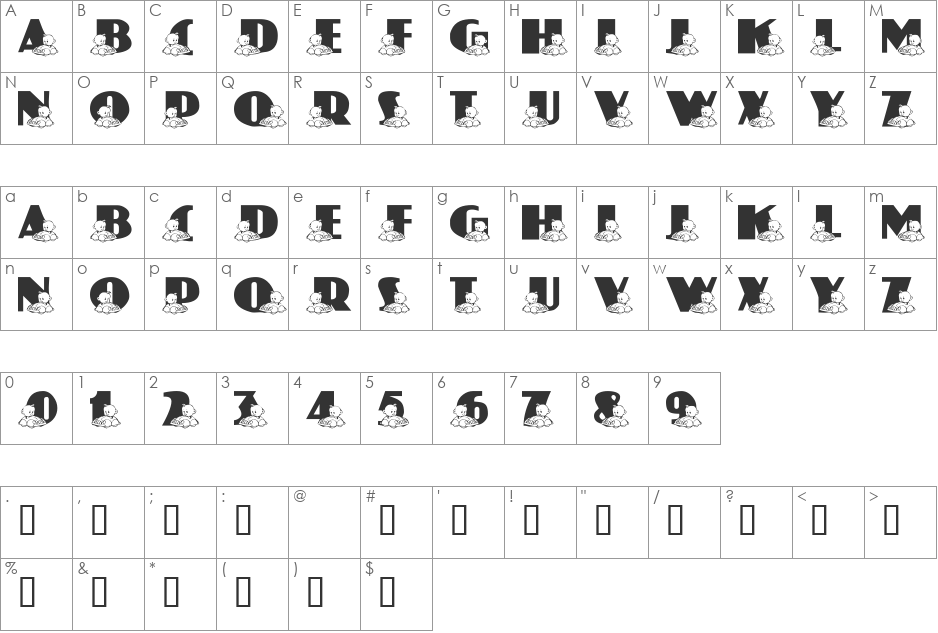 101! Josh's Speedster font character map preview