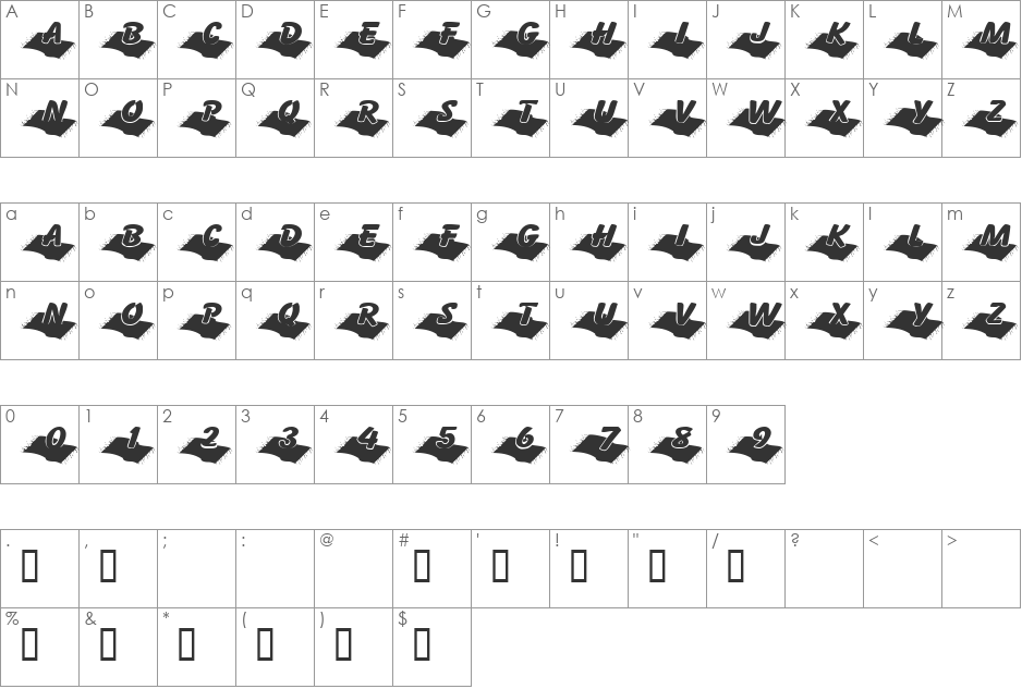 101! MagiK Carpet Ride font character map preview