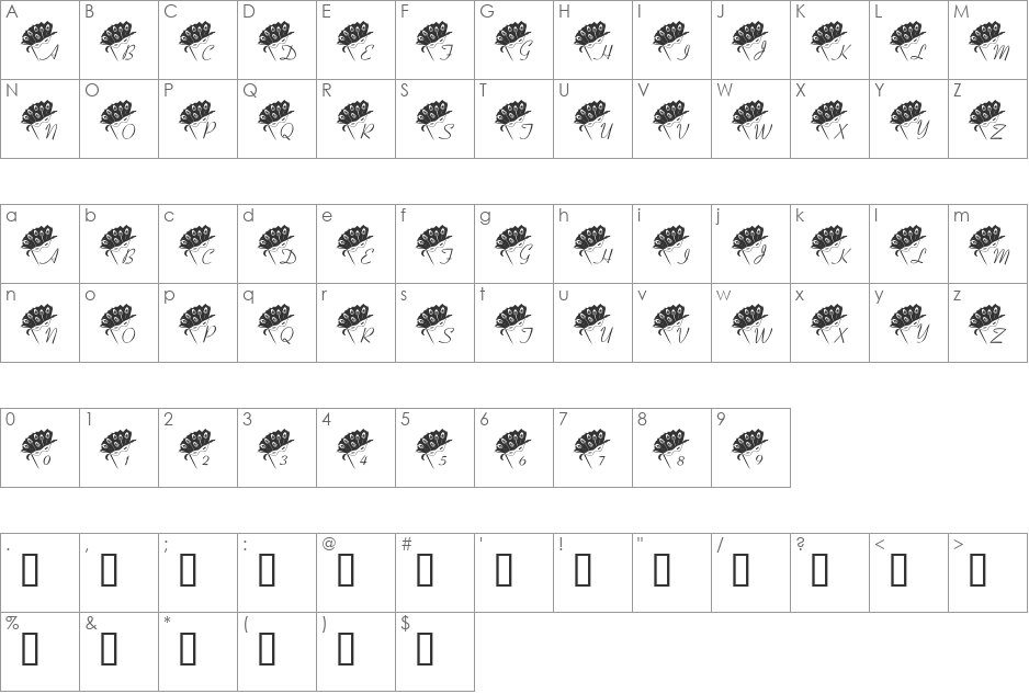 101! Mardi Mask font character map preview