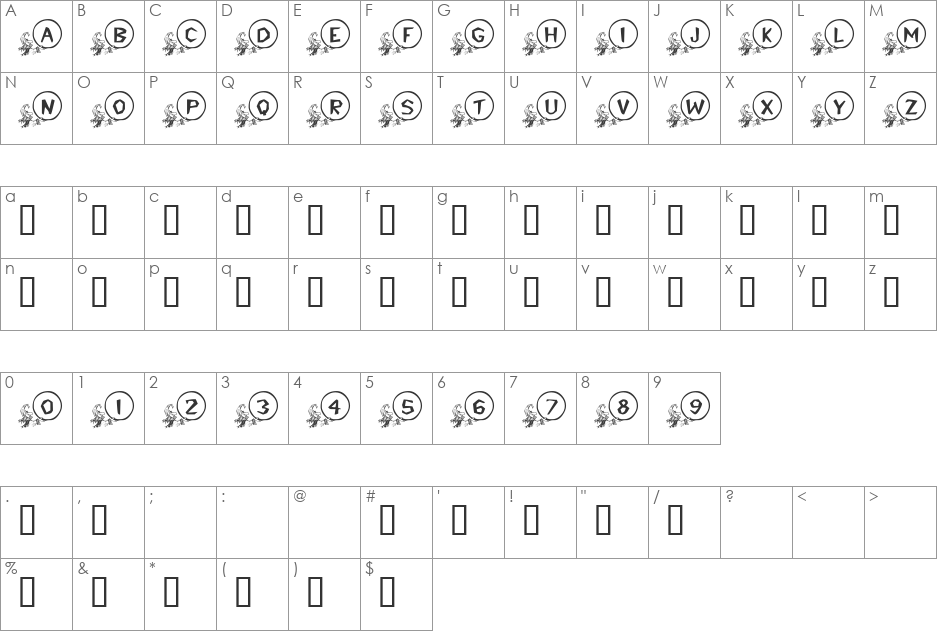 101! Merlin font character map preview