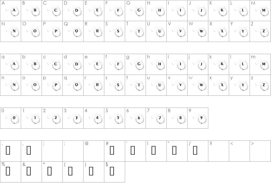 101! Referee Ron's Whistle font character map preview