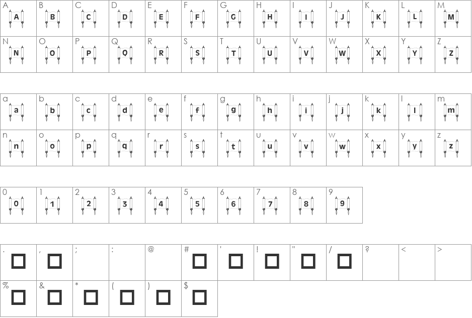 101! Torah font character map preview