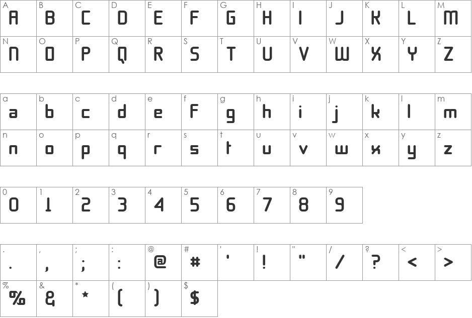 11S01 Black Tuesday font character map preview