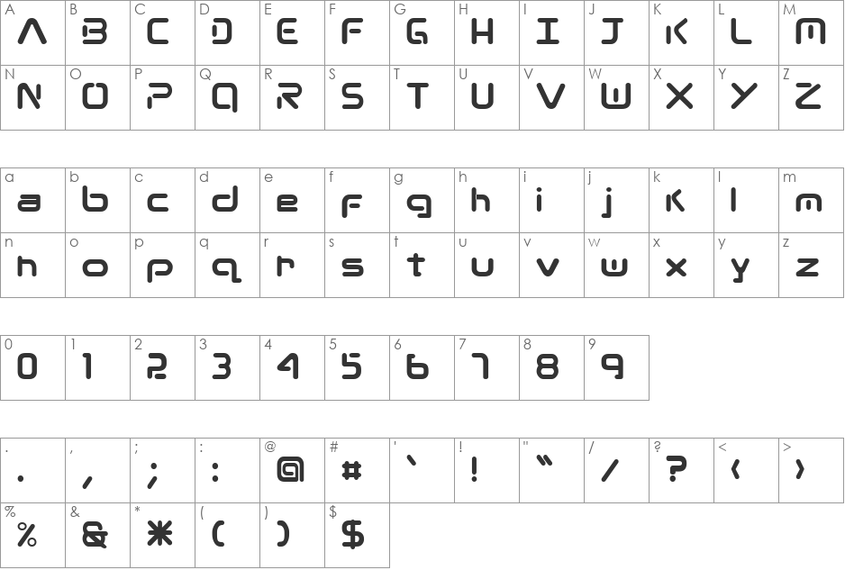 13_Roshi font character map preview