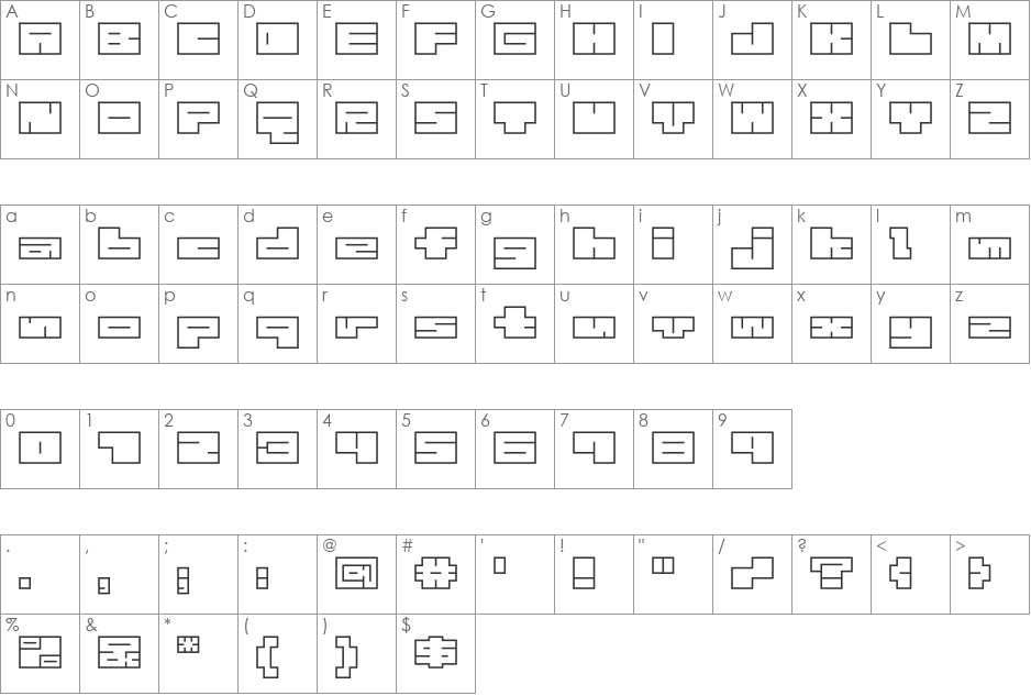 1B_MAZE-white font character map preview