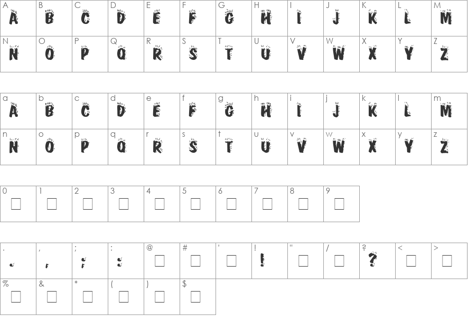 21 font character map preview