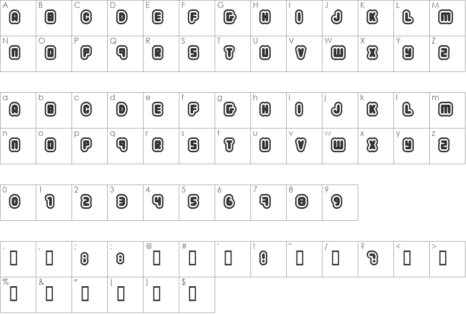 222 03 font character map preview