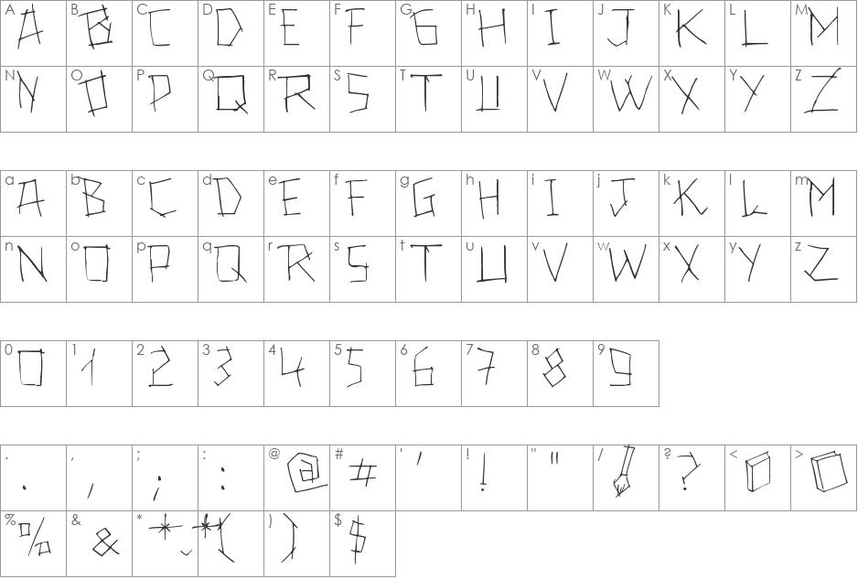 24 boughs font character map preview