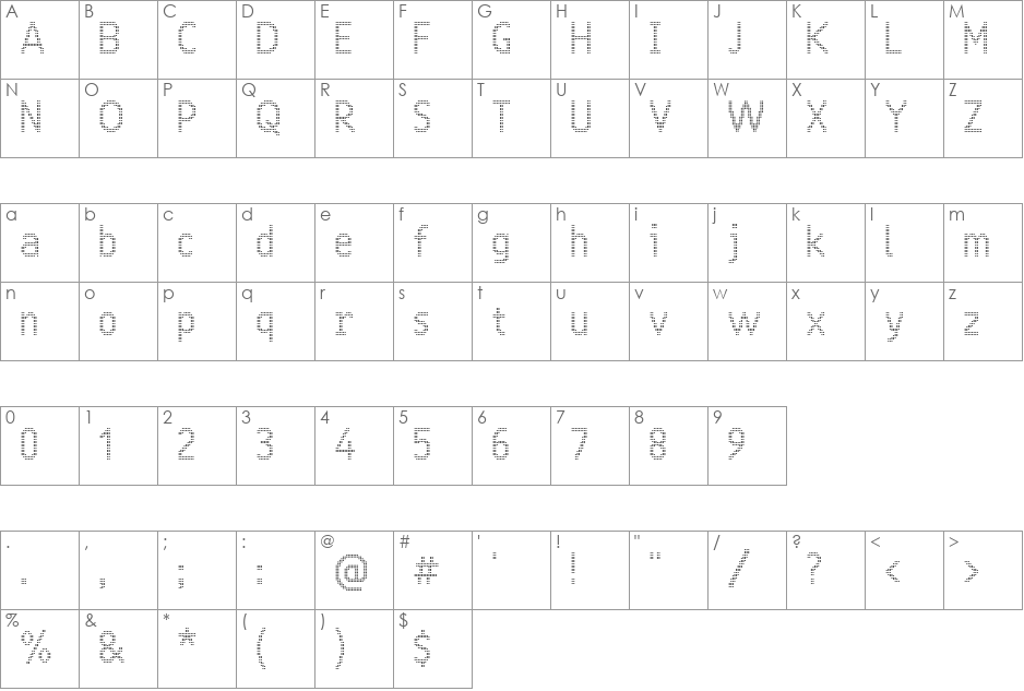 24 LED font character map preview