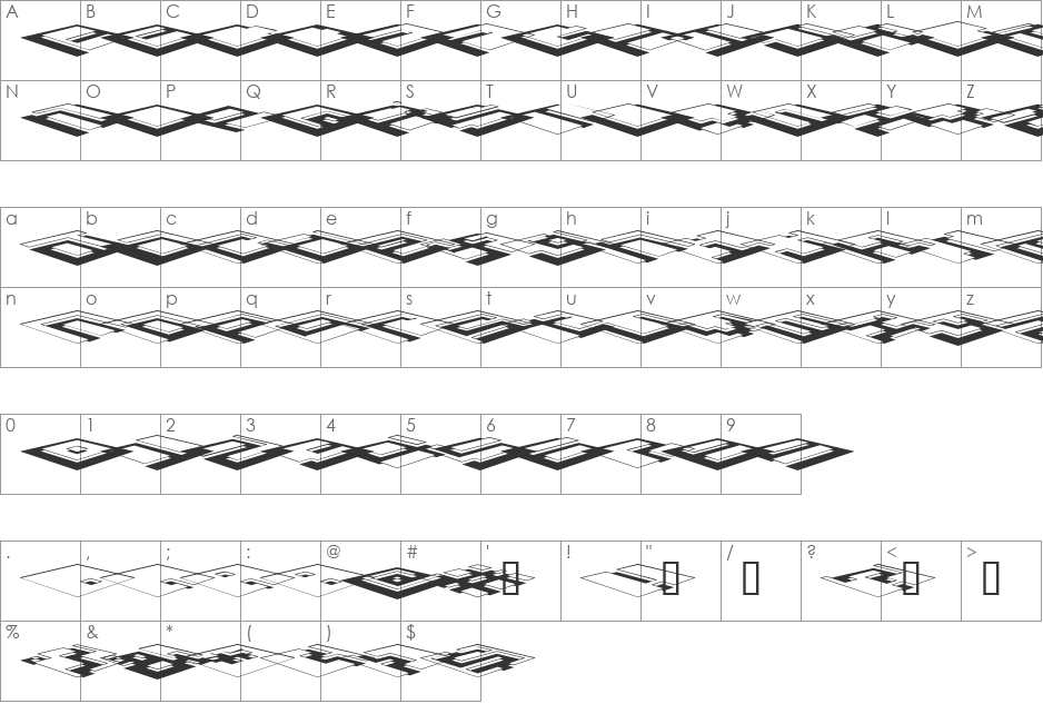 26Floor font character map preview