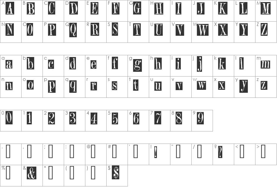 2Peas Gift font character map preview
