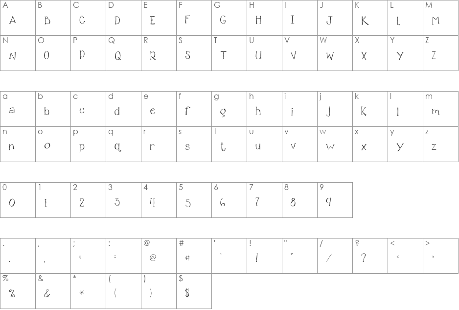 2Peas Glitter Girl font character map preview