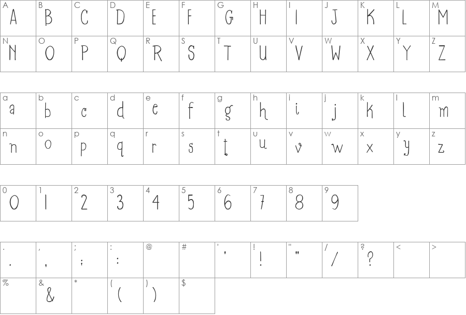 2Peas Goofball font character map preview