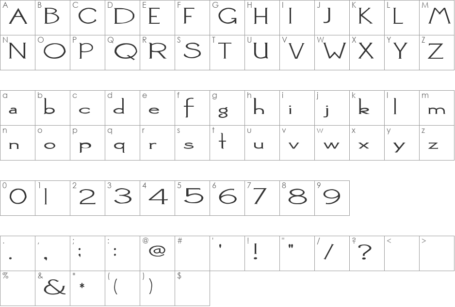 2Peas Squish font character map preview