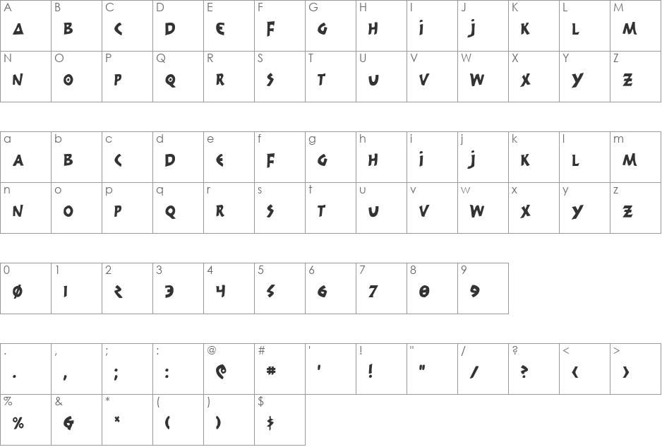 300 Trojans font character map preview