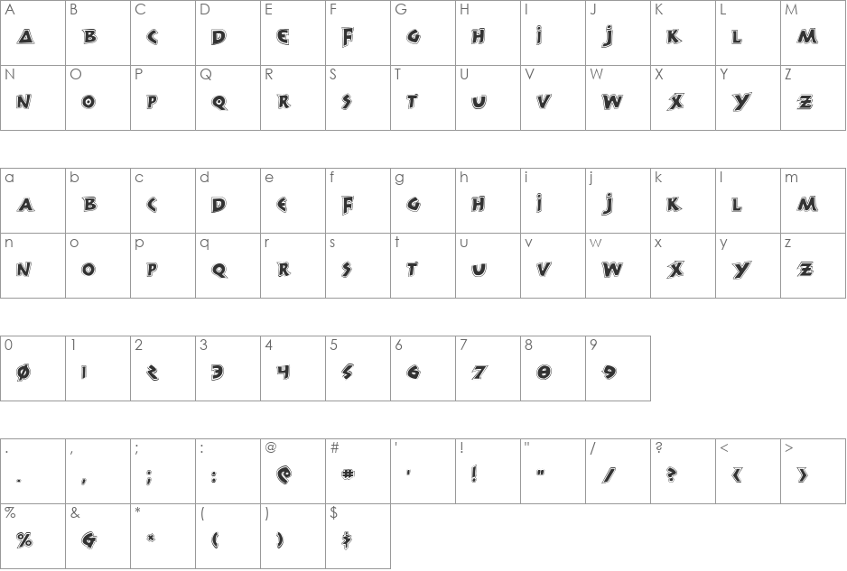 300 Trojans Greco font character map preview