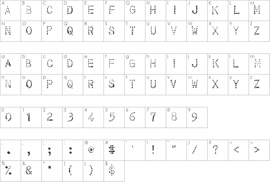 32 pages font character map preview