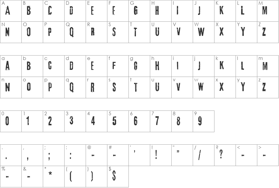 3rd Man font character map preview