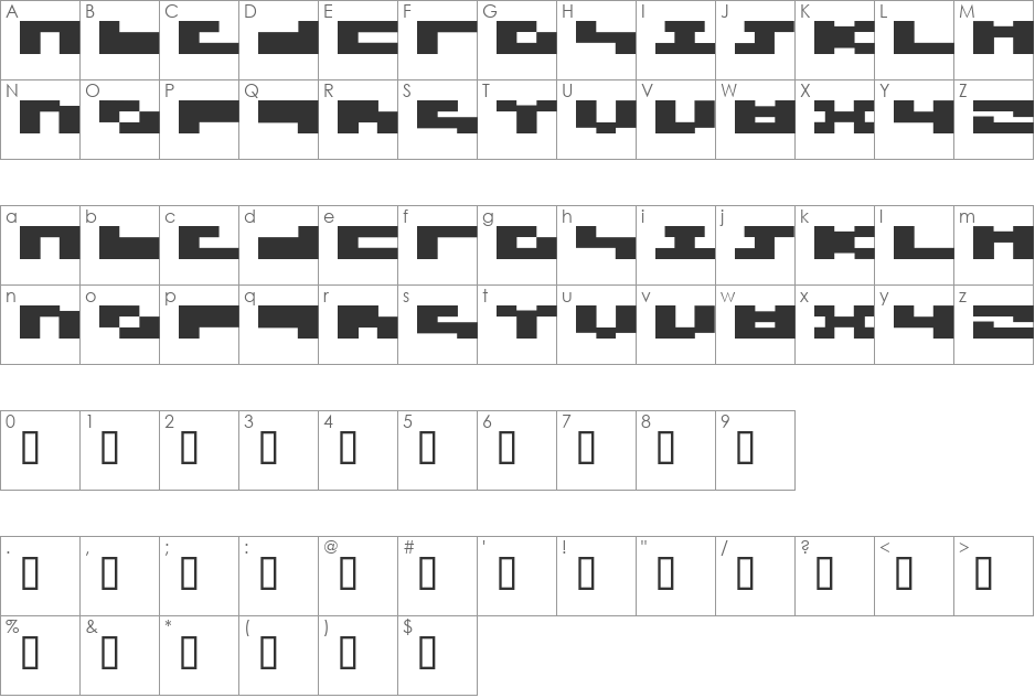 3x3 font character map preview