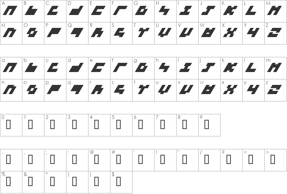 3x3 font character map preview