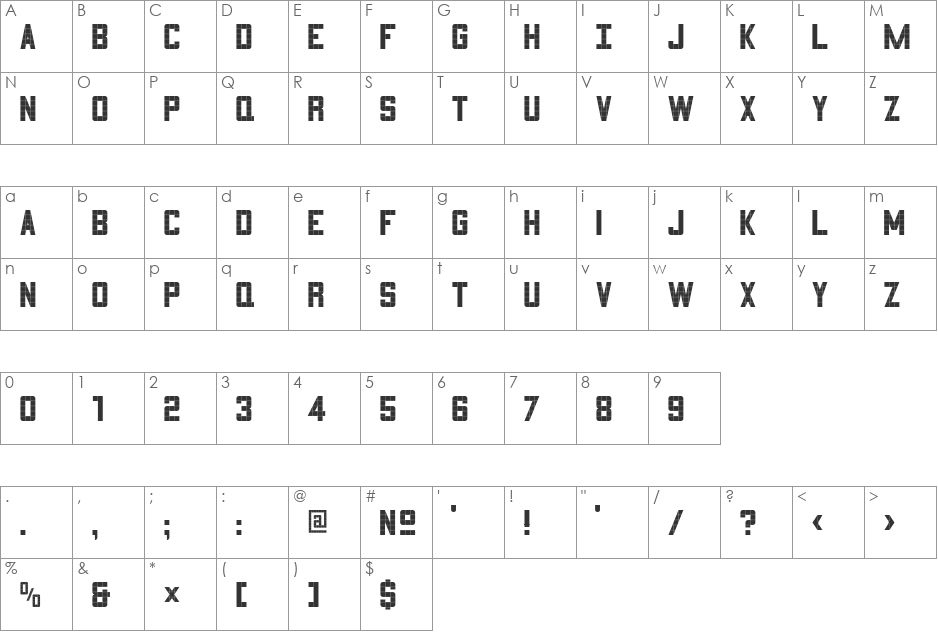 3x5 font character map preview